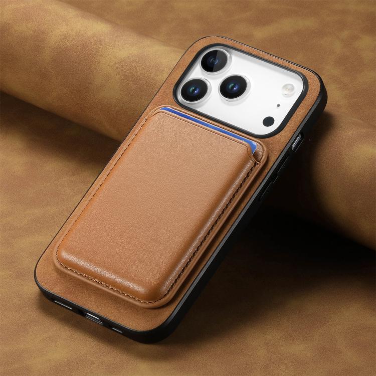 For iPhone 17 Pro Max Retro Magsafe Card Bag PU Back Cover Phone Case(Brown) - iPhone 17 Pro Max Cases by buy2fix | Online Shopping UK | buy2fix