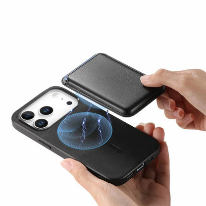 For iPhone 17 Pro Max Retro Magsafe Card Bag PU Back Cover Phone Case(Black) - iPhone 17 Pro Max Cases by buy2fix | Online Shopping UK | buy2fix