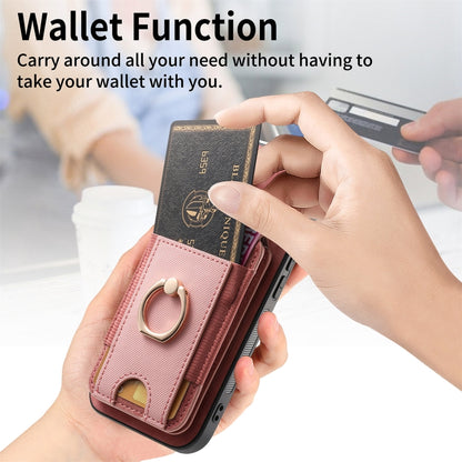 For iPhone 16 Plus Retro Splitable Magnetic Stand Card Bag Leather Phone Case(Pink) - iPhone 16 Plus Cases by buy2fix | Online Shopping UK | buy2fix