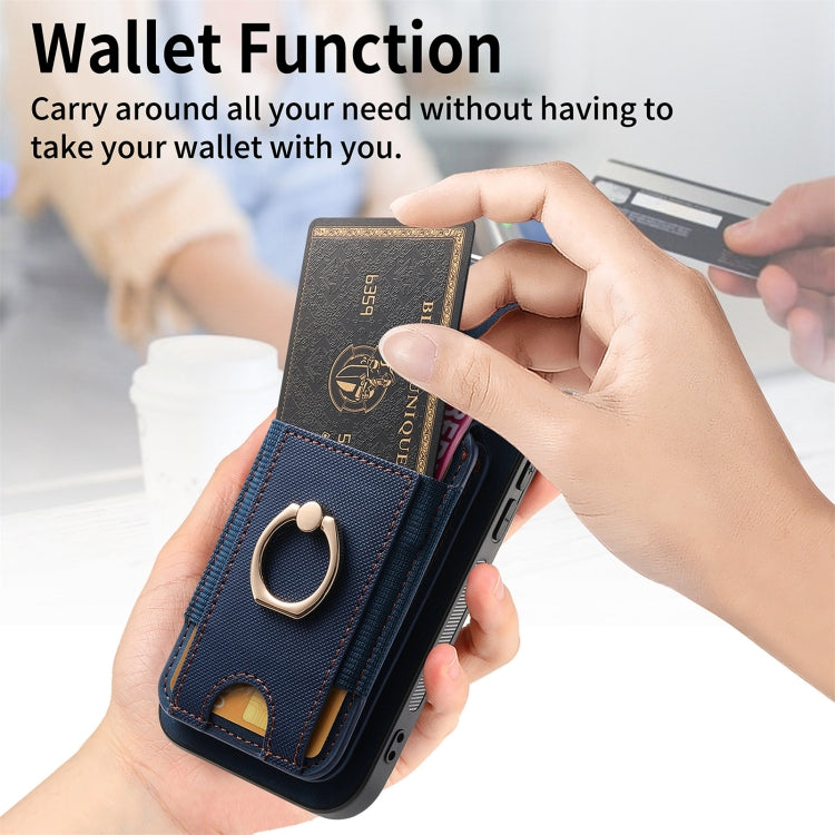 For iPhone 16 Plus Retro Splitable Magnetic Stand Card Bag Leather Phone Case(Blue) - iPhone 16 Plus Cases by buy2fix | Online Shopping UK | buy2fix