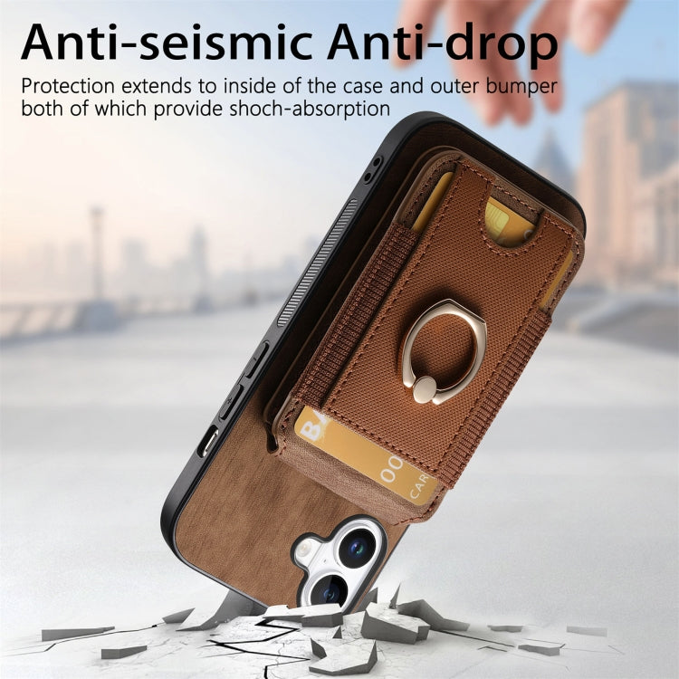 For iPhone 16 Plus Retro Splitable Magnetic Stand Card Bag Leather Phone Case(Brown) - iPhone 16 Plus Cases by buy2fix | Online Shopping UK | buy2fix