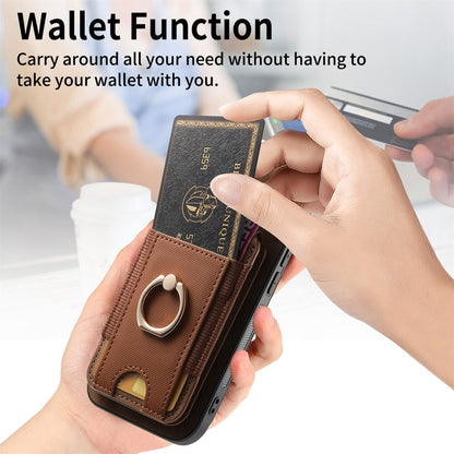 For iPhone 16 Plus Retro Splitable Magnetic Stand Card Bag Leather Phone Case(Brown) - iPhone 16 Plus Cases by buy2fix | Online Shopping UK | buy2fix