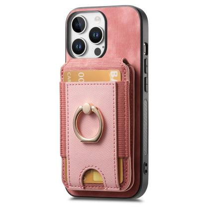 For iPhone 16 Pro Retro Splitable Magnetic Stand Card Bag Leather Phone Case(Pink) - iPhone 16 Pro Cases by buy2fix | Online Shopping UK | buy2fix