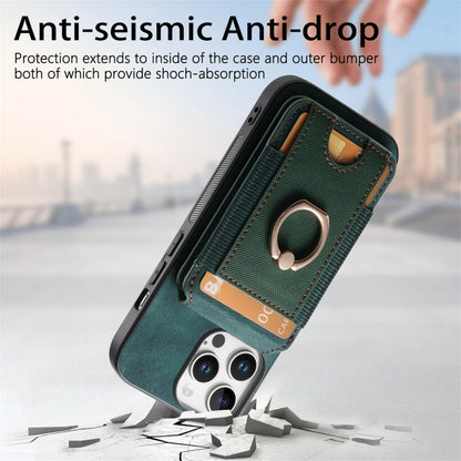 For iPhone 16 Pro Max Retro Splitable Magnetic Stand Card Bag Leather Phone Case(Green) - iPhone 16 Pro Max Cases by buy2fix | Online Shopping UK | buy2fix