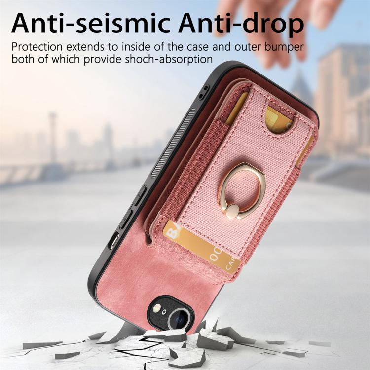 For iPhone 16e Retro Splitable Magnetic Stand Card Bag Leather Phone Case(Pink) - iPhone 16e Cases by buy2fix | Online Shopping UK | buy2fix
