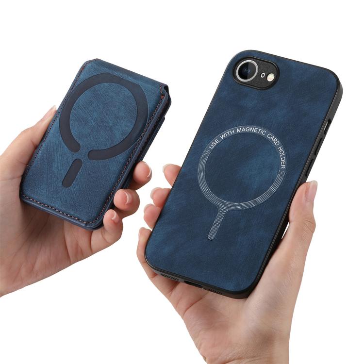 For iPhone 16e Retro Splitable Magnetic Stand Card Bag Leather Phone Case(Blue) - iPhone 16e Cases by buy2fix | Online Shopping UK | buy2fix