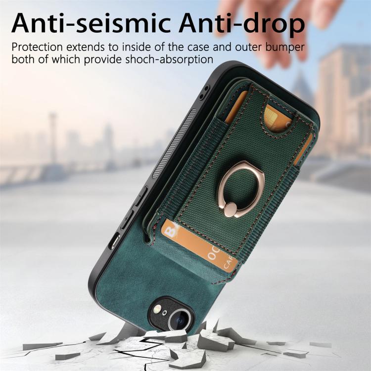 For iPhone 16e Retro Splitable Magnetic Stand Card Bag Leather Phone Case(Green) - iPhone 16e Cases by buy2fix | Online Shopping UK | buy2fix