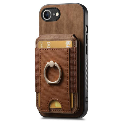 For iPhone 16e Retro Splitable Magnetic Stand Card Bag Leather Phone Case(Brown) - iPhone 16e Cases by buy2fix | Online Shopping UK | buy2fix