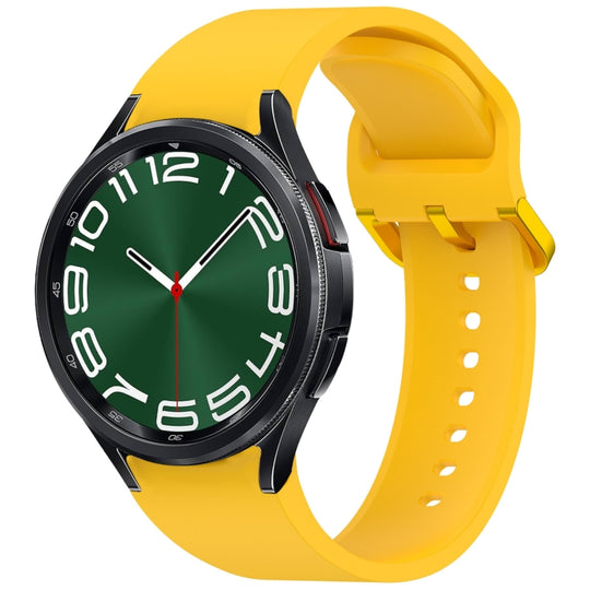 For Samsung Galaxy Watch 6 Classic 43mm Solid Color Colorful Buckle Quick Release Silicone Watch Band(Yellow)