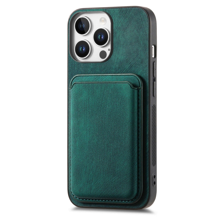 For iPhone 16 Pro Retro Leather Card Bag Magnetic Phone Case(Green) by buy2fix