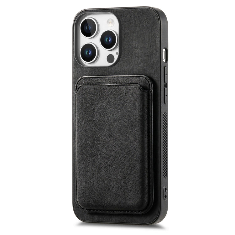 For iPhone 16 Pro Retro Leather Card Bag Magnetic Phone Case(Black) by buy2fix