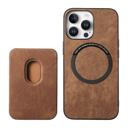 For iPhone 16 Pro Max Retro Leather Card Bag Magnetic Phone Case(Brown) by buy2fix