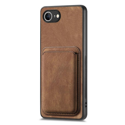 For iPhone 16e Retro Leather Card Bag Magnetic Phone Case(Brown) - iPhone 16e Cases by buy2fix | Online Shopping UK | buy2fix