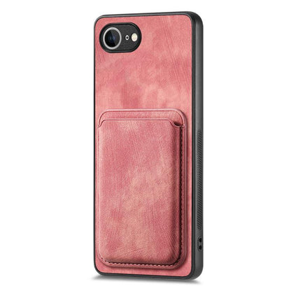 For iPhone 16e Retro Leather Card Bag Magnetic Phone Case(Pink) - iPhone 16e Cases by buy2fix | Online Shopping UK | buy2fix
