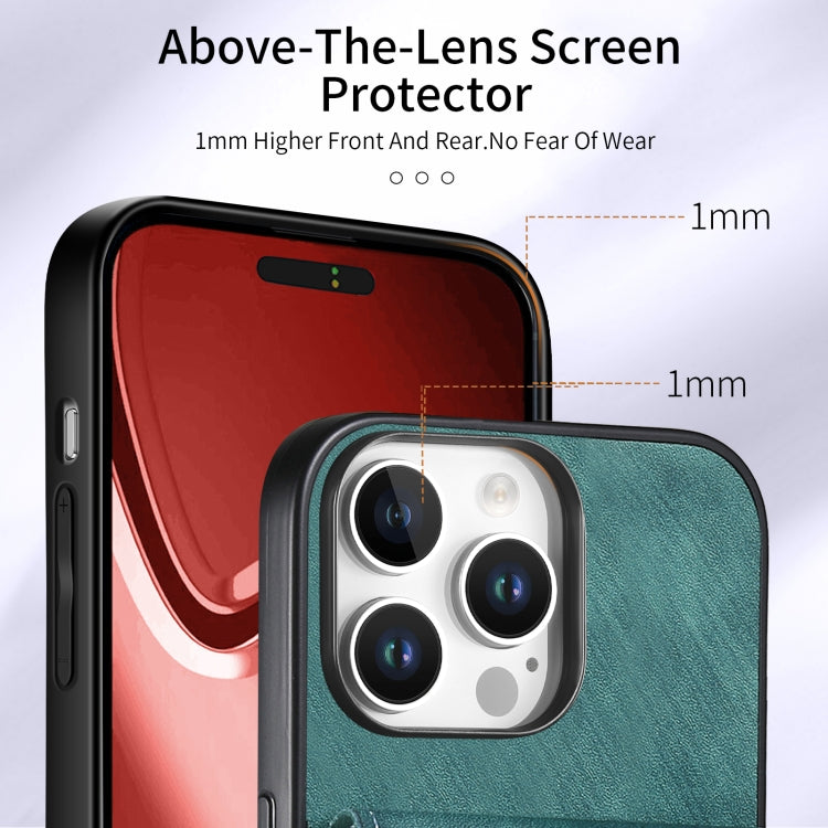 For iPhone 16 Pro Retro Card Wallet Fold Leather Phone Case with Strap(Green) by buy2fix