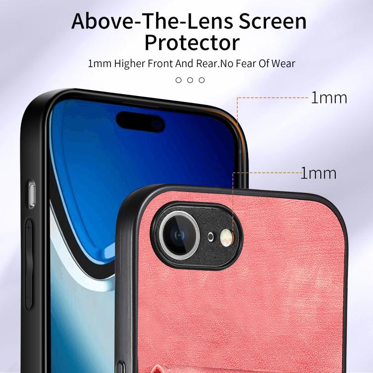 For iPhone 16e Retro Card Wallet Fold Leather Phone Case with Strap(Pink) - iPhone 16e Cases by buy2fix | Online Shopping UK | buy2fix