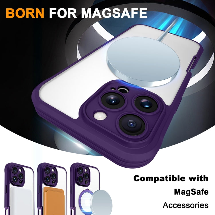 For iPhone 16 Pro Max Skin Feel MagSafe Holder 360 Full Body Phone Case(Purple) by buy2fix