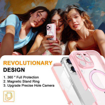 For iPhone 16 Pro Skin Feel MagSafe Holder 360 Full Body Phone Case(Pink) by buy2fix