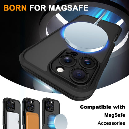 For iPhone 16 Pro Skin Feel MagSafe Holder 360 Full Body Phone Case(Black) by buy2fix