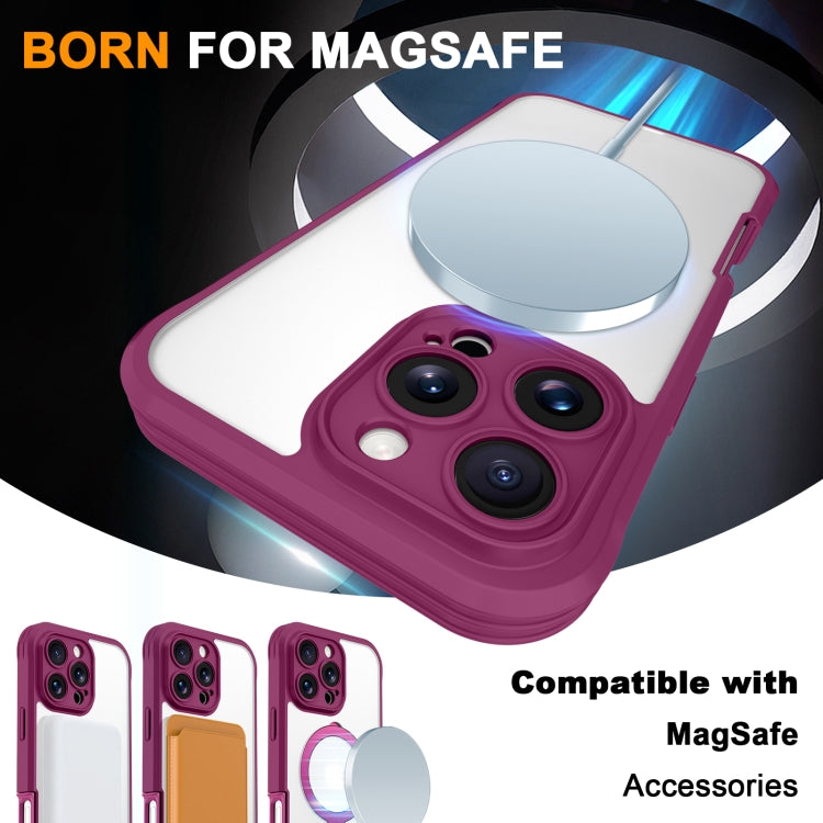 For iPhone 16 Pro Skin Feel MagSafe Holder 360 Full Body Phone Case(Rose Red) by buy2fix