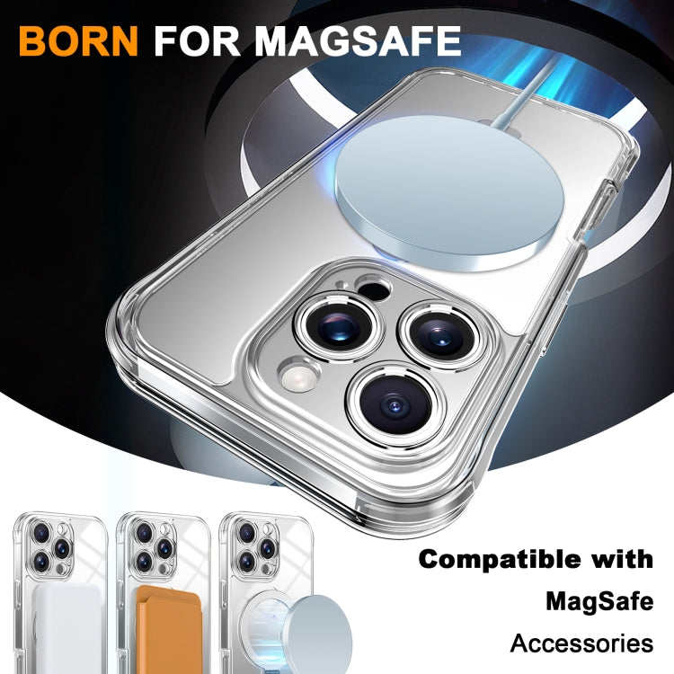 For iPhone 16 Pro Skin Feel MagSafe Holder 360 Full Body Phone Case(Transparent) by buy2fix