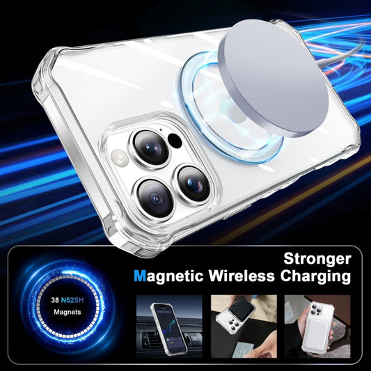 For iPhone 16 Pro Max Clear Wave MagSafe Holder Phone Case(Transparent) by buy2fix