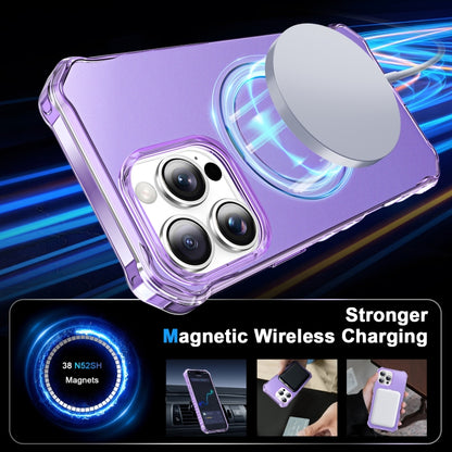 For iPhone 16 Pro Max Solid Color Wave MagSafe Holder Phone Case(Purple) by buy2fix