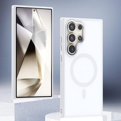 For Samsung Galaxy S25 Ultra 5G Transparent TPU Hybrid PC Magsafe Phone Case(White) by buy2fix