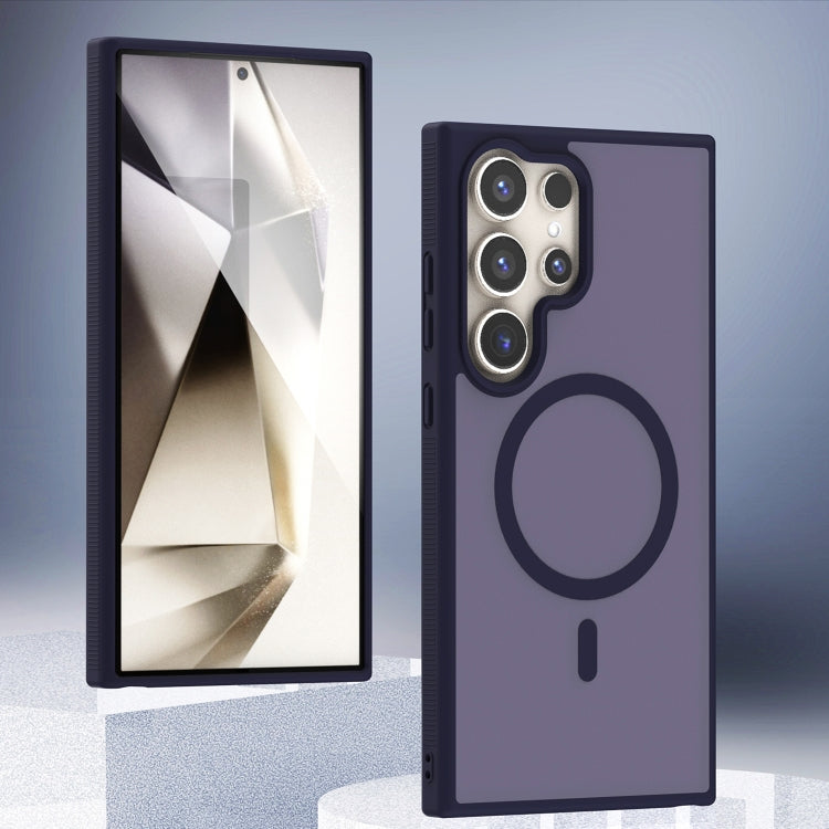 For Samsung Galaxy S25 Ultra 5G Transparent TPU Hybrid PC Magsafe Phone Case(Purple) by buy2fix