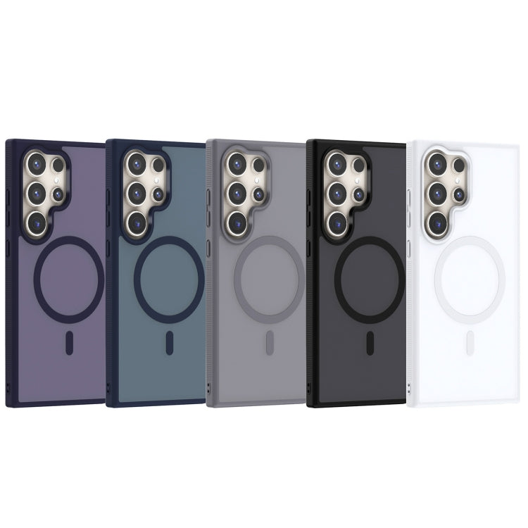 For Samsung Galaxy S25 Ultra 5G Transparent TPU Hybrid PC Magsafe Phone Case(Grey) by buy2fix