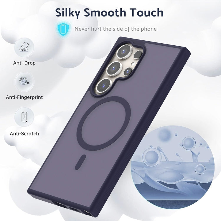 For Samsung Galaxy S25 5G Transparent TPU Hybrid PC Magsafe Phone Case(Purple) by buy2fix