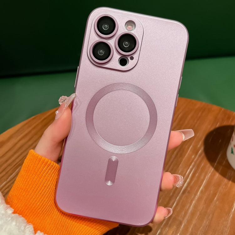 For iPhone 16 Pro Metallic Paint Magsafe Liquid TPU Phone Case(Pink) by buy2fix