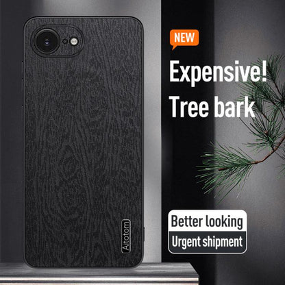 For iPhone 16e Tree Bark Leather Shockproof Phone Case(Brown) - iPhone 16e Cases by buy2fix | Online Shopping UK | buy2fix