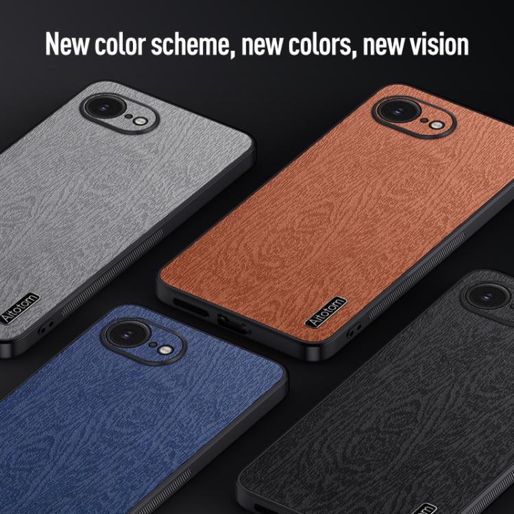 For iPhone 16e Tree Bark Leather Shockproof Phone Case(Brown) - iPhone 16e Cases by buy2fix | Online Shopping UK | buy2fix