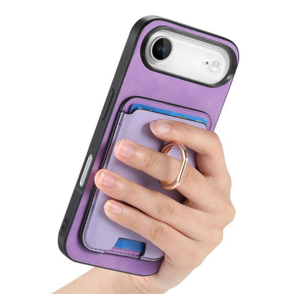 For iPhone Air Retro Cross Leather Card Bag MagSafe Phone Case(Purple) - iPhone Air Cases by buy2fix | Online Shopping UK | buy2fix