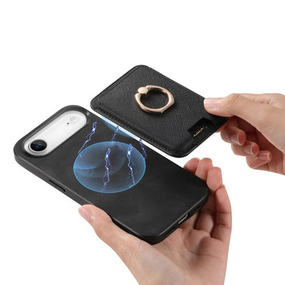 For iPhone Air Retro Cross Leather Card Bag MagSafe Phone Case(Black) - iPhone Air Cases by buy2fix | Online Shopping UK | buy2fix