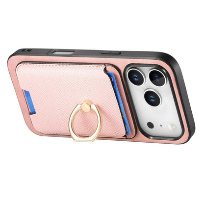 For iPhone 17 Pro Retro Cross Leather Card Bag MagSafe Phone Case(Pink) - iPhone 17 Pro Cases by buy2fix | Online Shopping UK | buy2fix