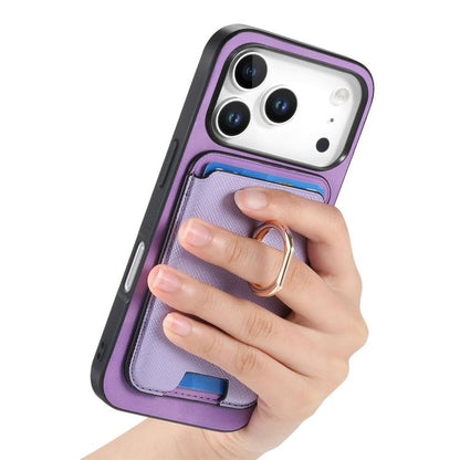 For iPhone 17 Pro Max Retro Cross Leather Card Bag MagSafe Phone Case(Purple) - iPhone 17 Pro Max Cases by buy2fix | Online Shopping UK | buy2fix