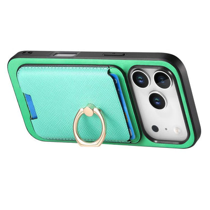 For iPhone 17 Pro Max Retro Cross Leather Card Bag MagSafe Phone Case(Green) - iPhone 17 Pro Max Cases by buy2fix | Online Shopping UK | buy2fix