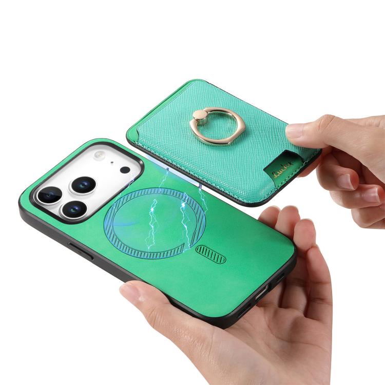 For iPhone 17 Pro Max Retro Cross Leather Card Bag MagSafe Phone Case(Green) - iPhone 17 Pro Max Cases by buy2fix | Online Shopping UK | buy2fix