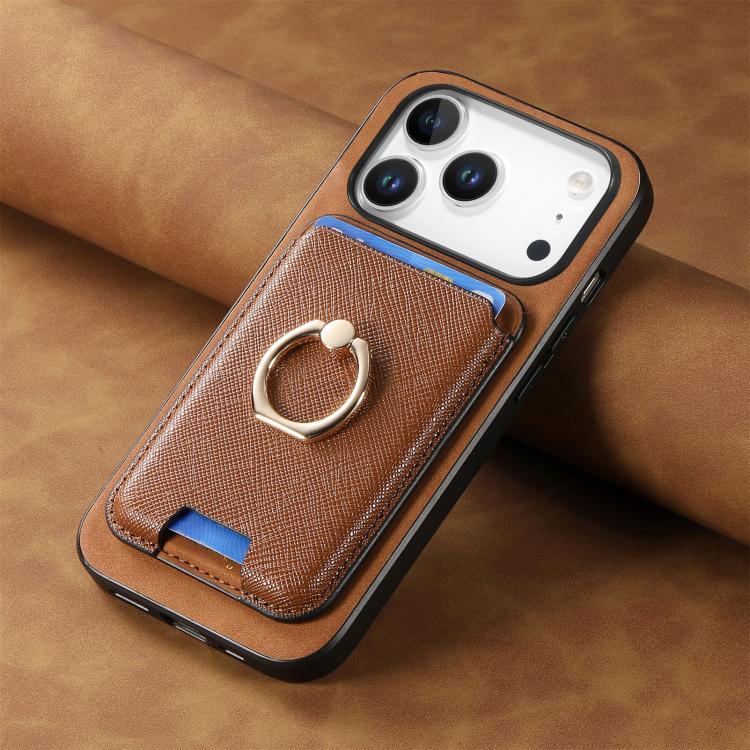 For iPhone 17 Pro Max Retro Cross Leather Card Bag MagSafe Phone Case(Brown) - iPhone 17 Pro Max Cases by buy2fix | Online Shopping UK | buy2fix