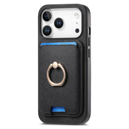 For iPhone 17 Pro Max Retro Cross Leather Card Bag MagSafe Phone Case(Black) - iPhone 17 Pro Max Cases by buy2fix | Online Shopping UK | buy2fix