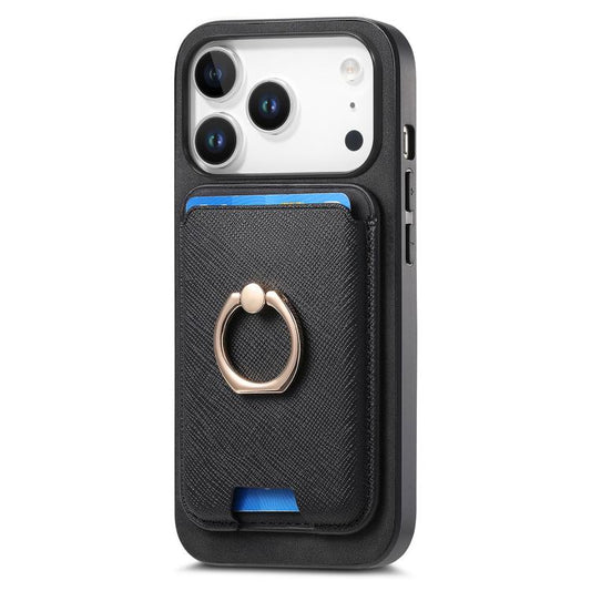For iPhone 17 Pro Max Retro Cross Leather Card Bag MagSafe Phone Case(Black) - iPhone 17 Pro Max Cases by buy2fix | Online Shopping UK | buy2fix