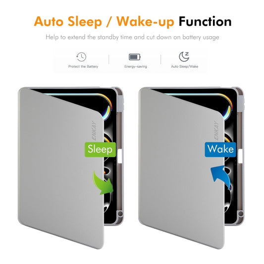 For iPad Pro 12.9 2022/ Air 13 2025 / 2024 ENKAY 360 Rotation TPU Leather Smart Tablet Case with Pen Slot(Beige) - iPad Air 13 2025 / 2024 Cases by ENKAY | Online Shopping UK | buy2fix