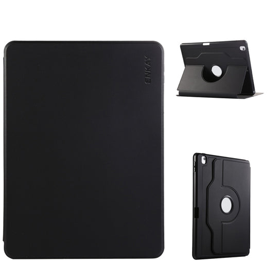 For iPad Air 10.5 / Pro 10.5 / 10.2 ENKAY 360 Rotation TPU Leather Smart Tablet Case with Pen Slot(Black)
