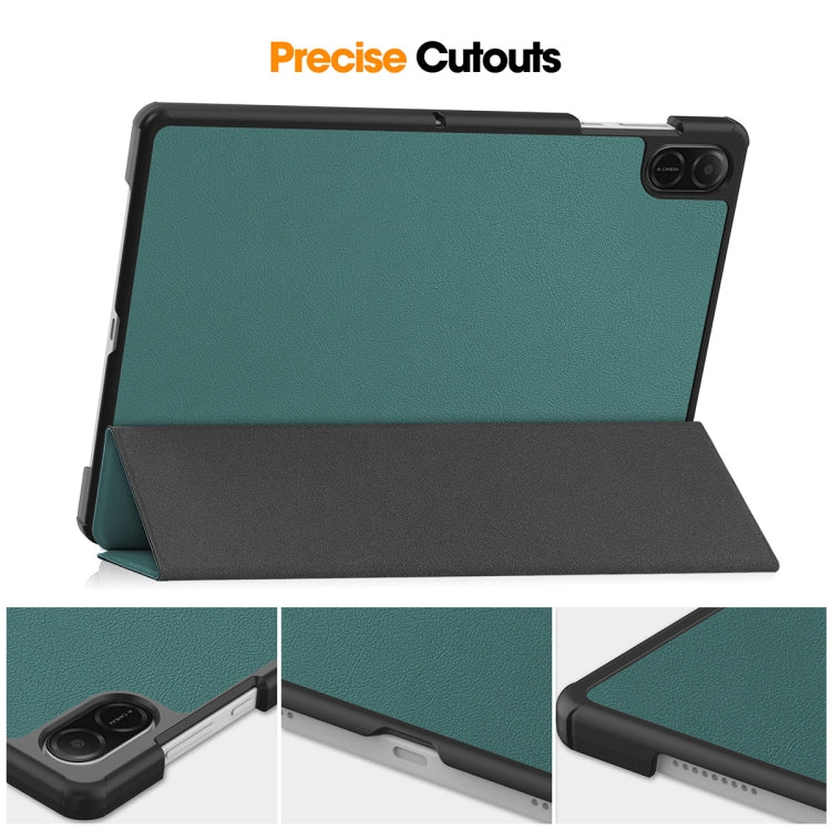 For Honor Pad X8a 11 ENKAY Tri-fold Custer Texture Leather Stand Tablet Case(Grey) - Honor by ENKAY | Online Shopping UK | buy2fix