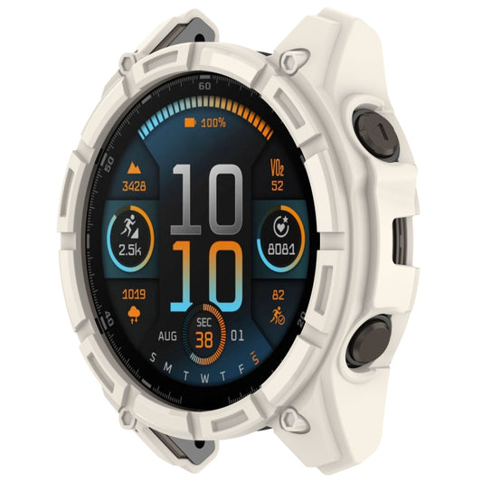 For Garmin Fenix 8 AMOLED 47mm Armor Hollow TPU Half Coverage Watch Protective Case(Starlight) - Watch Cases by buy2fix | Online Shopping UK | buy2fix