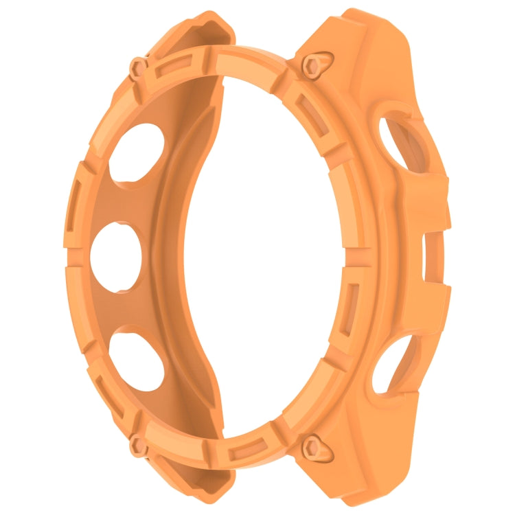 For Garmin Fenix 8 AMOLED 43mm Armor Hollow TPU Half Coverage Watch Protective Case(Orange) - Watch Cases by buy2fix | Online Shopping UK | buy2fix