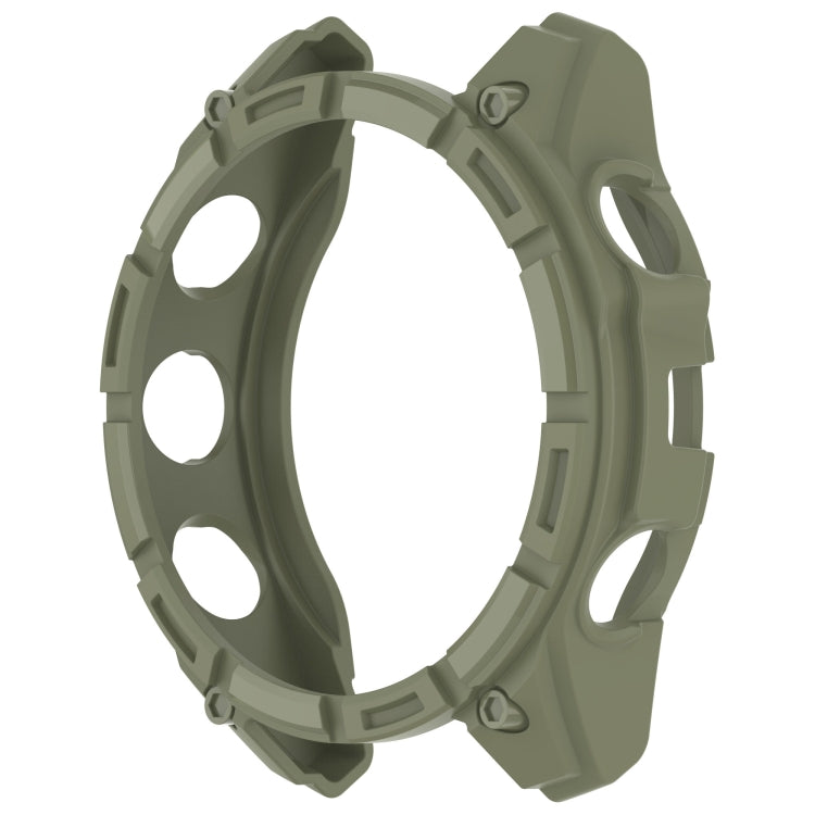 For Garmin Fenix 8 AMOLED 43mm Armor Hollow TPU Half Coverage Watch Protective Case(Juugle Green) - Watch Cases by buy2fix | Online Shopping UK | buy2fix