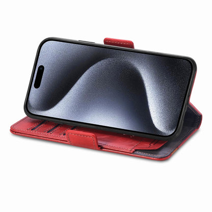 For iPhone 16 Pro Max CaseNeo Splicing Dual Magnetic Buckle Leather Phone Case(Red) by buy2fix